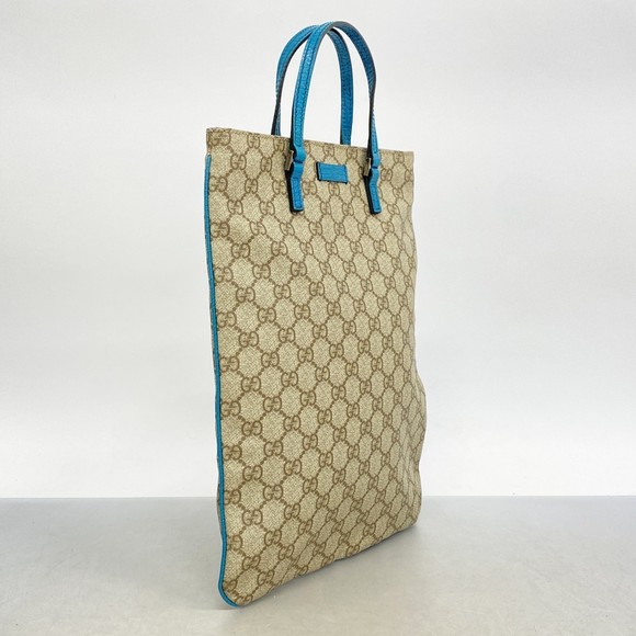 Gucci Blue Bag Tote GG Turquoise Supreme Brown - Picture 1 of 9